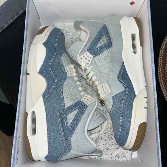 Nike Air Jordan 4 Retro Denim shoes Sail Gum Women’s 11/men 9.5 - Picture 8 of 9